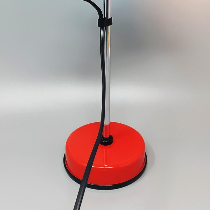 Metal 1970s Stunning Red Table Lamp by Veneta Lumi, Made in Italy For Sale