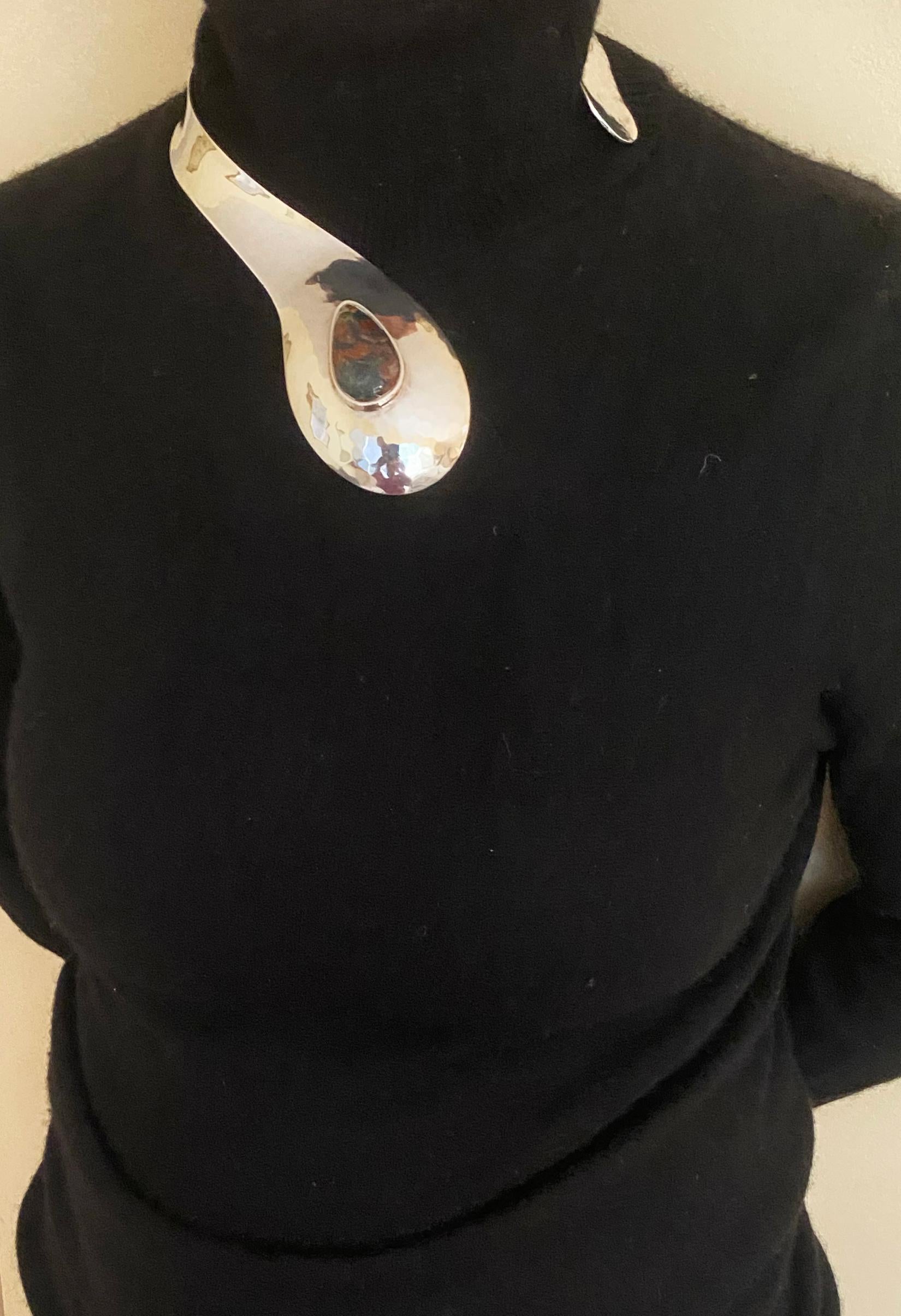 Impresionante collar modernista escandinavo de plata de ley de los años 70, Dinamarca en venta 2