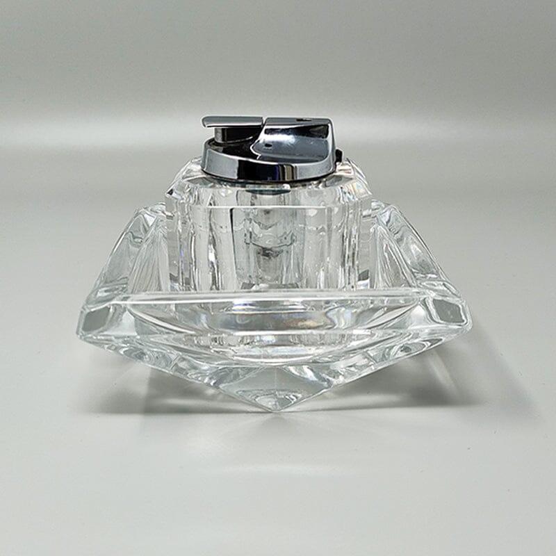 French 1970s Stunning Smoking Set in Crystal By Cristal D'Arques. Made in France.