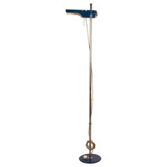 1970s Stunning Space Age Blue and Chrome Floor Lamp