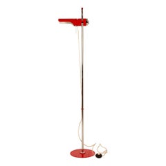 1970s Stunning Space Age Red and Chrome Floor Lamp