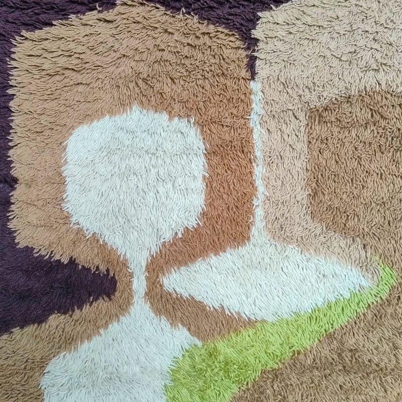 1970s Stunning  Tapis A Space en laine. Fabriqué en Italie Excellent état - En vente à Milano, IT
