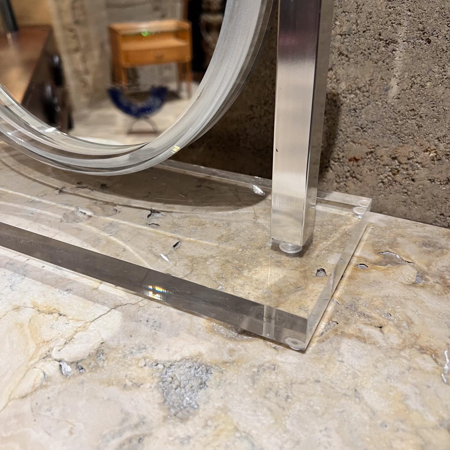 1970s Style Charles Hollis Jones Table Vanity Mirror Lucite & Chrome For Sale 1