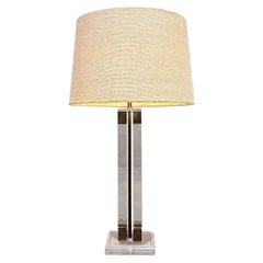1970er Jahre Stil von Charles Hollis Jones Lucite und Messing Tischlampe