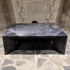 Post-Modern Style of Karl Springer Gray Goatskin Coffee Table