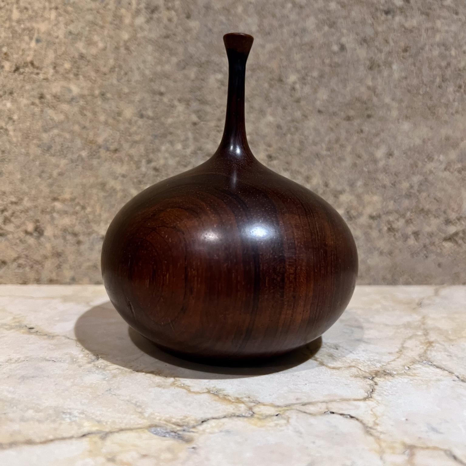 1970s Style of Rude Osolnik Exotic Turned Wood Vessel Weed Pot Vase For Sale 4