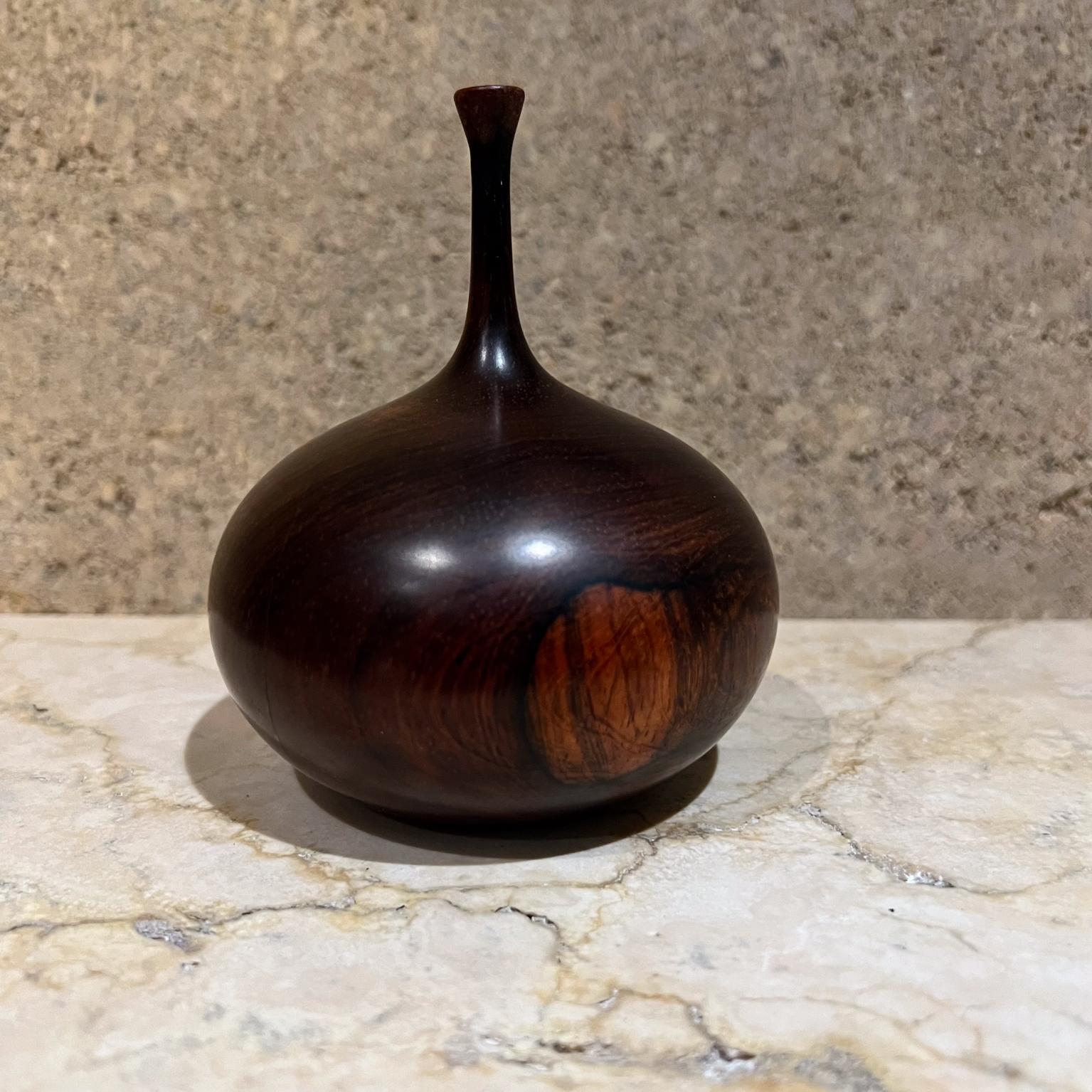 1970s Style of Rude Osolnik Exotic Turned Wood Vessel Weed Pot Vase For Sale 5