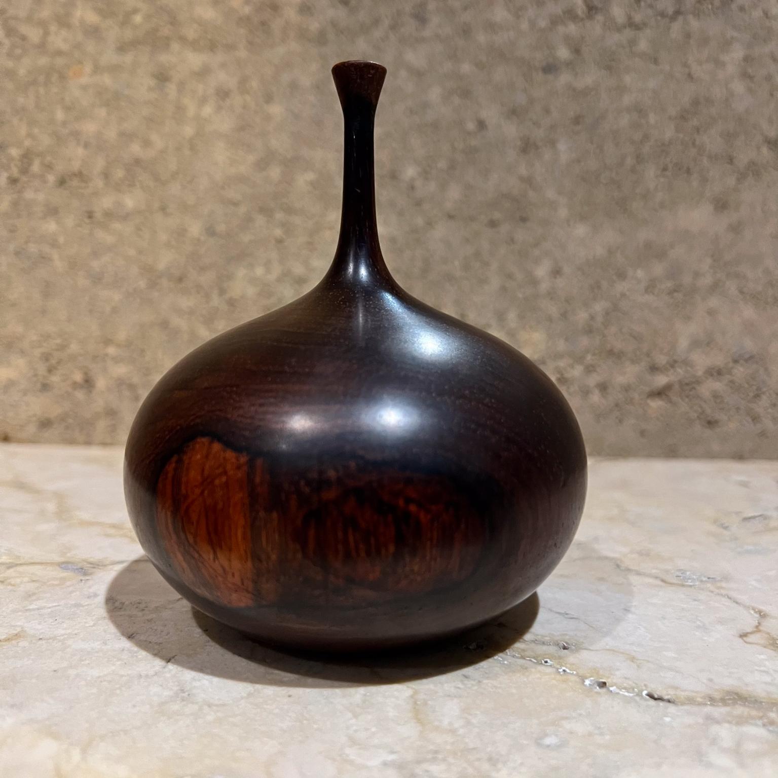 1970s Style of Rude Osolnik Exotic Turned Wood Vessel Weed Pot Vase For Sale 6