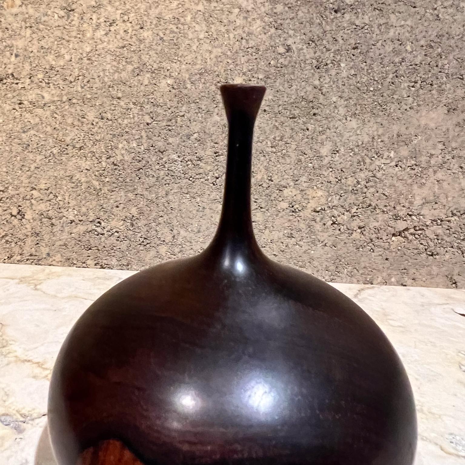 1970s Style of Rude Osolnik Exotic Turned Wood Vessel Weed Pot Vase For Sale 7