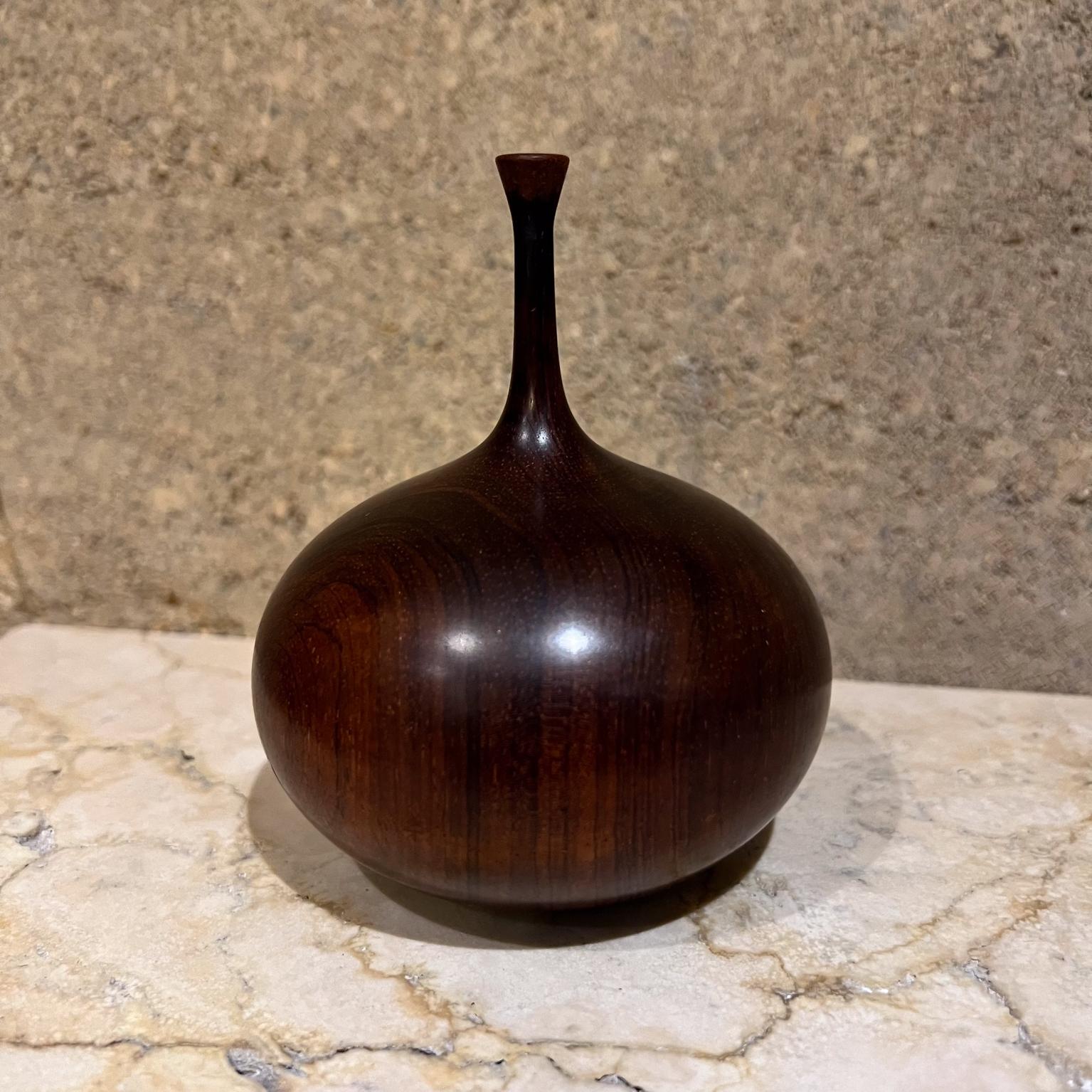1970s Style of Rude Osolnik Exotic Turned Wood Vessel Weed Pot Vase For Sale 2