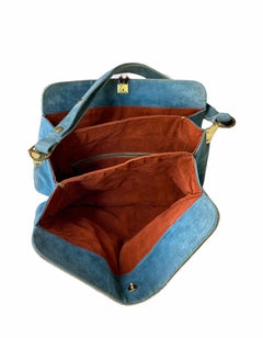 1970S Suede & Romantic Tapestry Purse