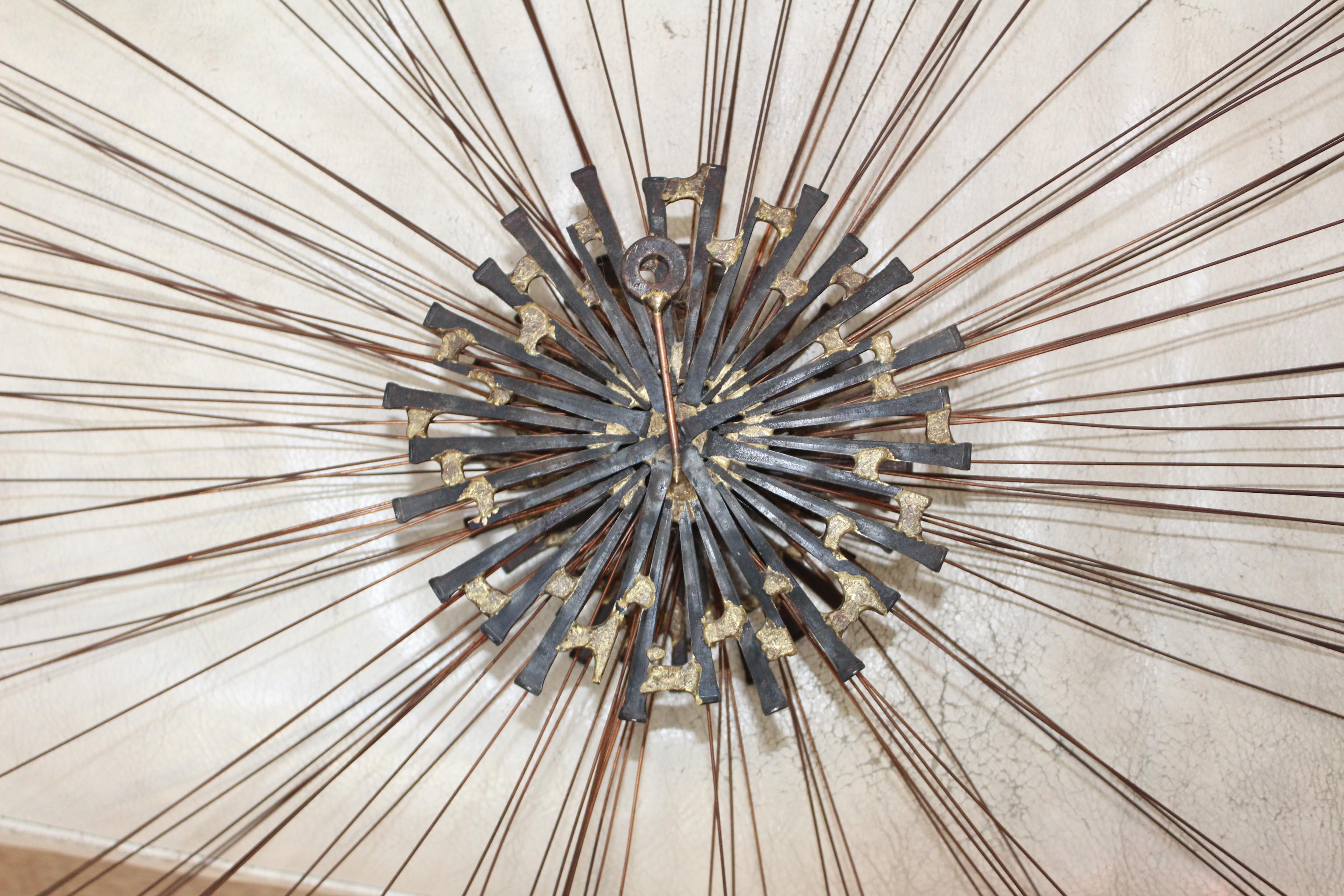 1970s Sunburst Wall Metal Wall Sculpture 4