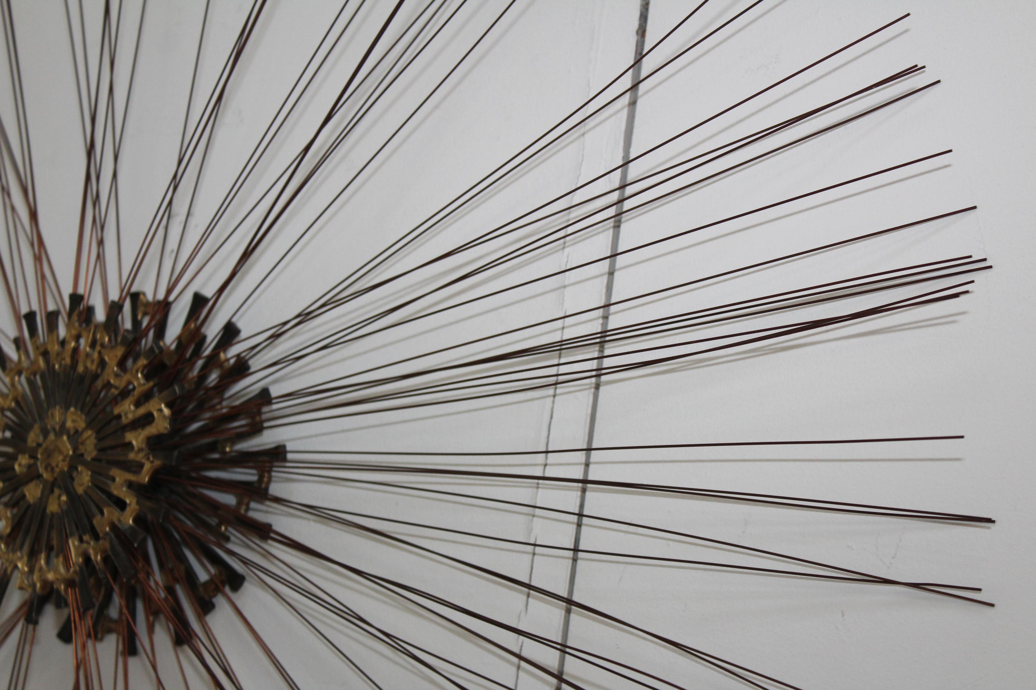American 1970s Sunburst Wall Metal Wall Sculpture