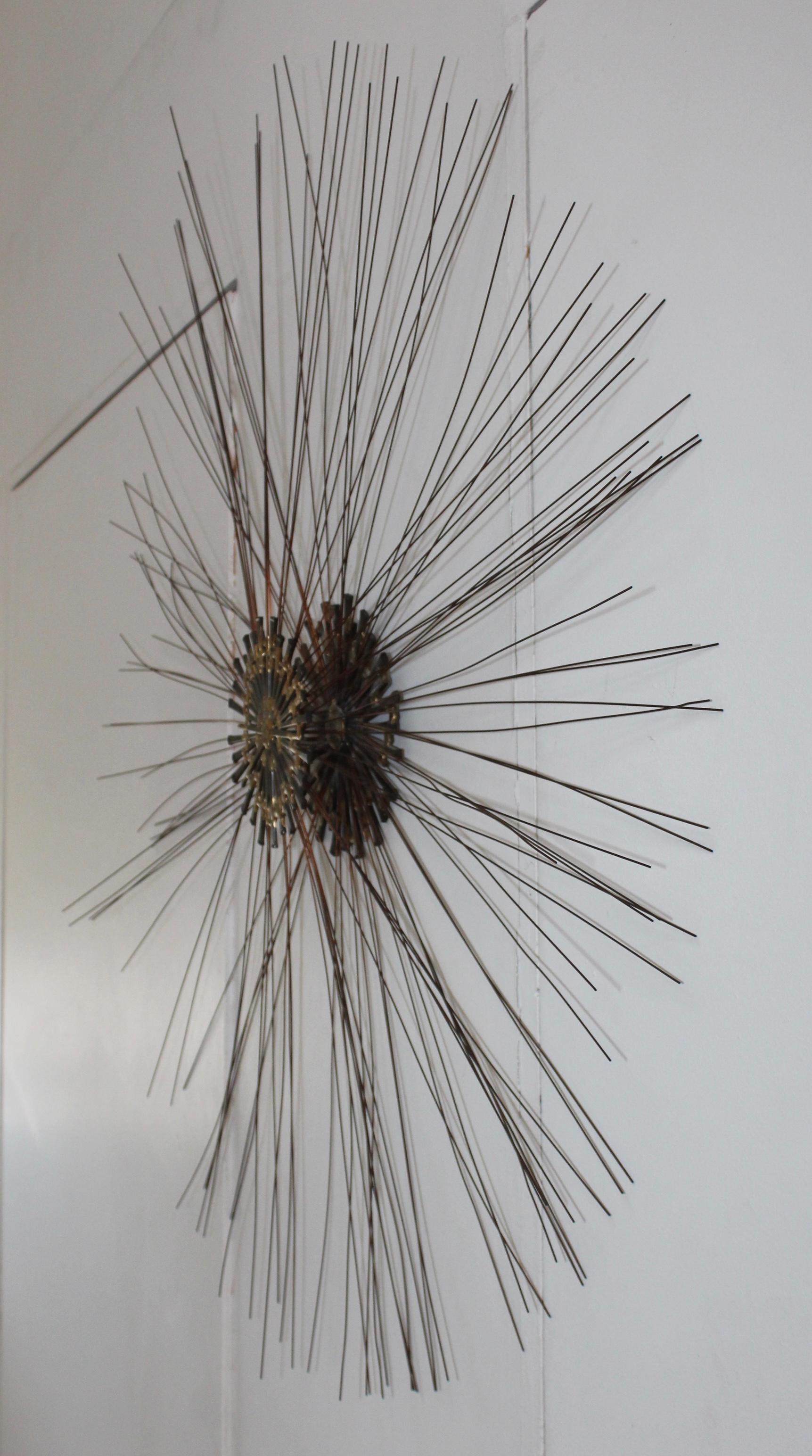 1970s Sunburst Wall Metal Wall Sculpture In Good Condition In New York, NY