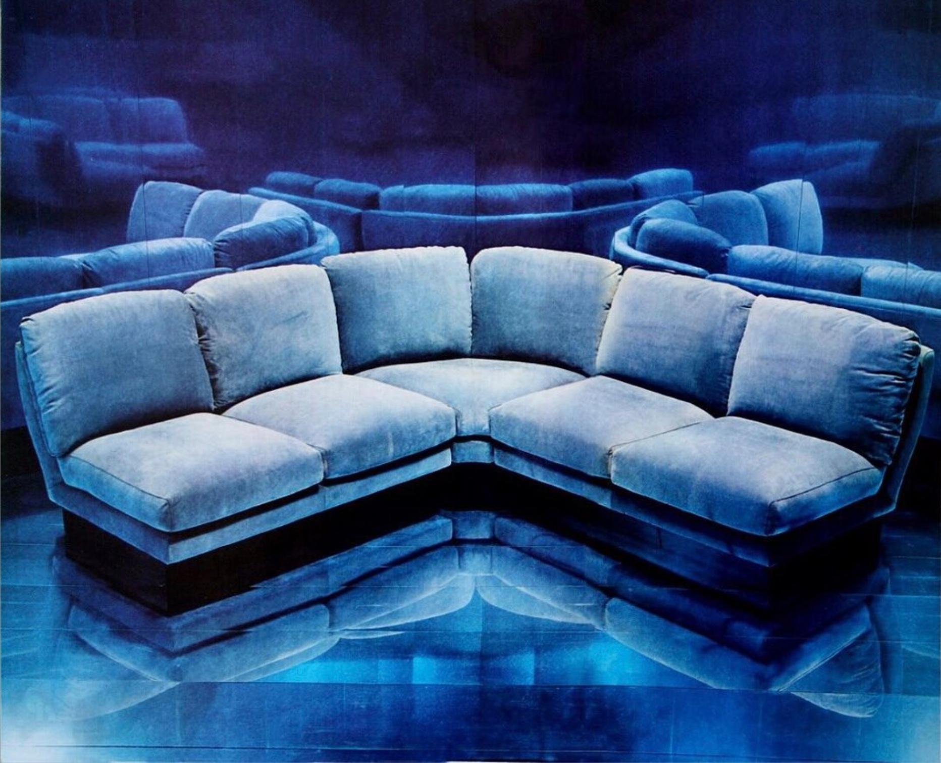 1970er Super C-Sofa-Set von Willy Rizzo aus Ultrasuede (Kunstwildleder) im Angebot
