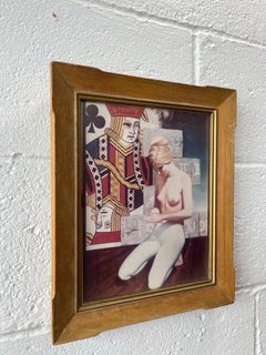1970 Surrealist Figural Collage Photograph in Gilt Wood Frame, Postmodern Nude (Photographie surréaliste de collage de figures dans un cadre en bois doré)