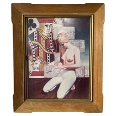 1970 Surrealist Figural Collage Photograph in Gilt Wood Frame, Postmodern Nude (Photographie surréaliste de collage de figures dans un cadre en bois doré)