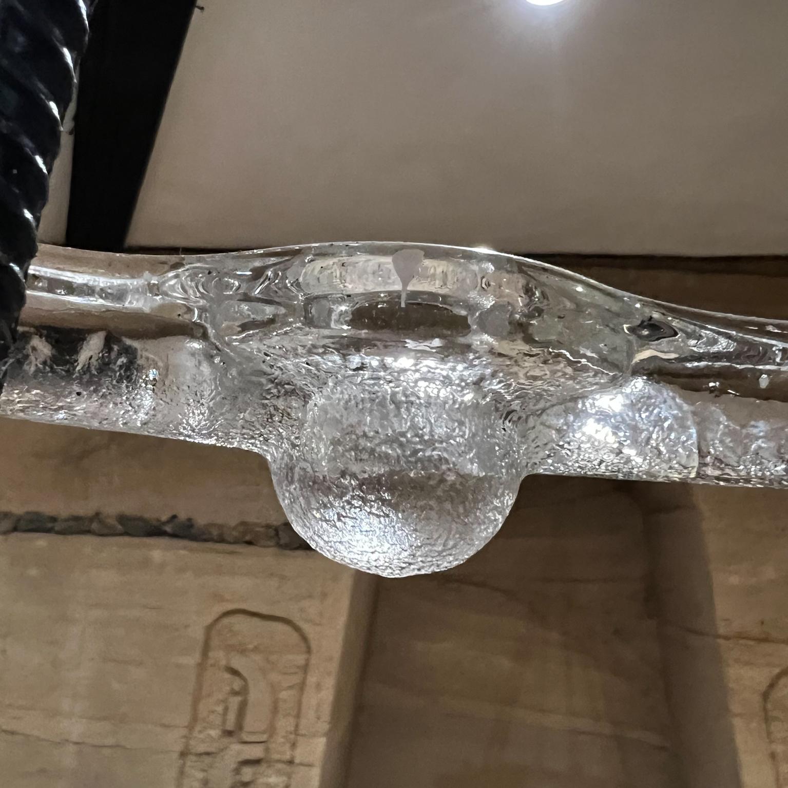 1970s Suspended Ice Art Glass Candelabra Staffan Gellerstedt Pukeberg Co Sweden For Sale 5