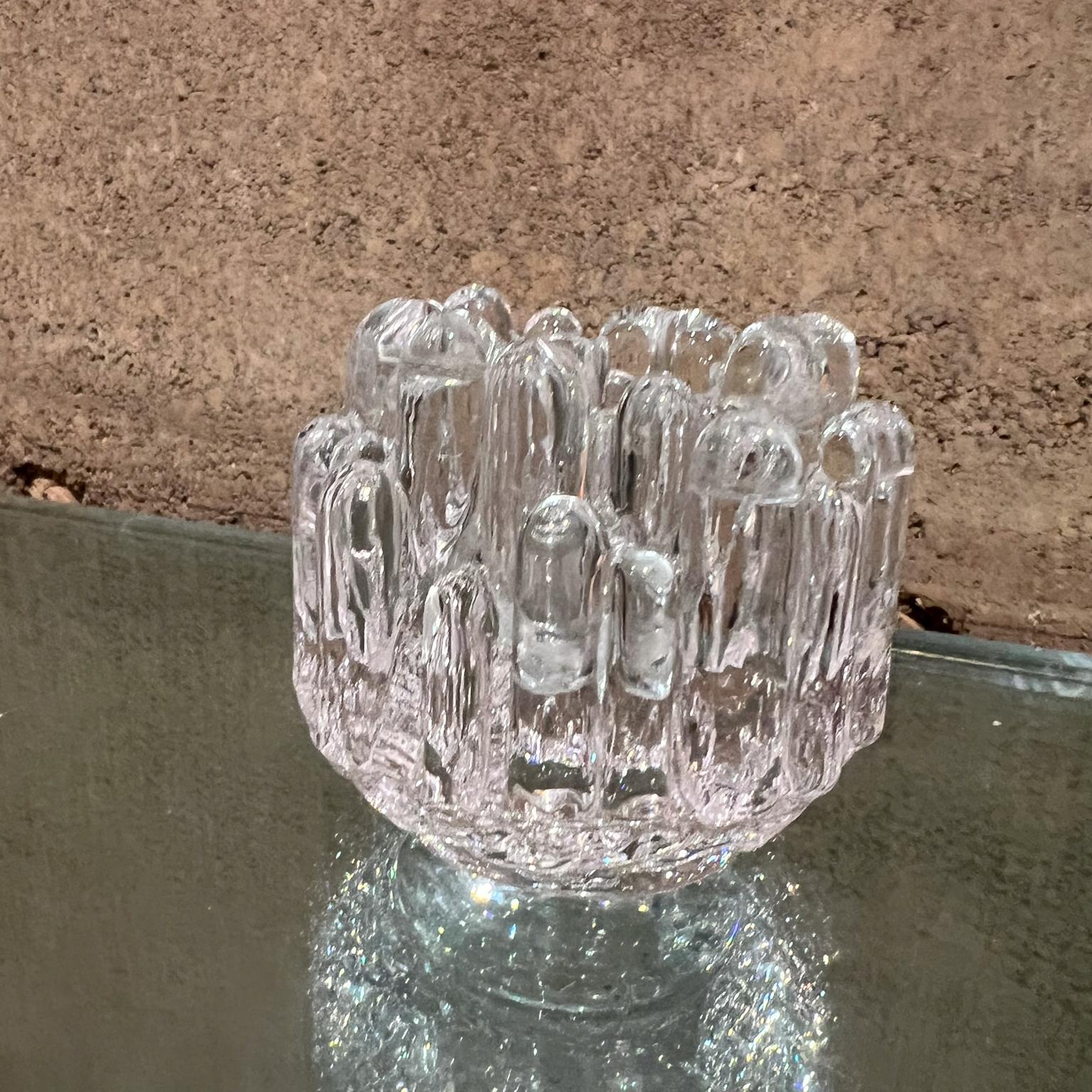 Swedish 1970s Sweden Kosta Boda Ice Glass Candle Holder Goran Warff For Sale