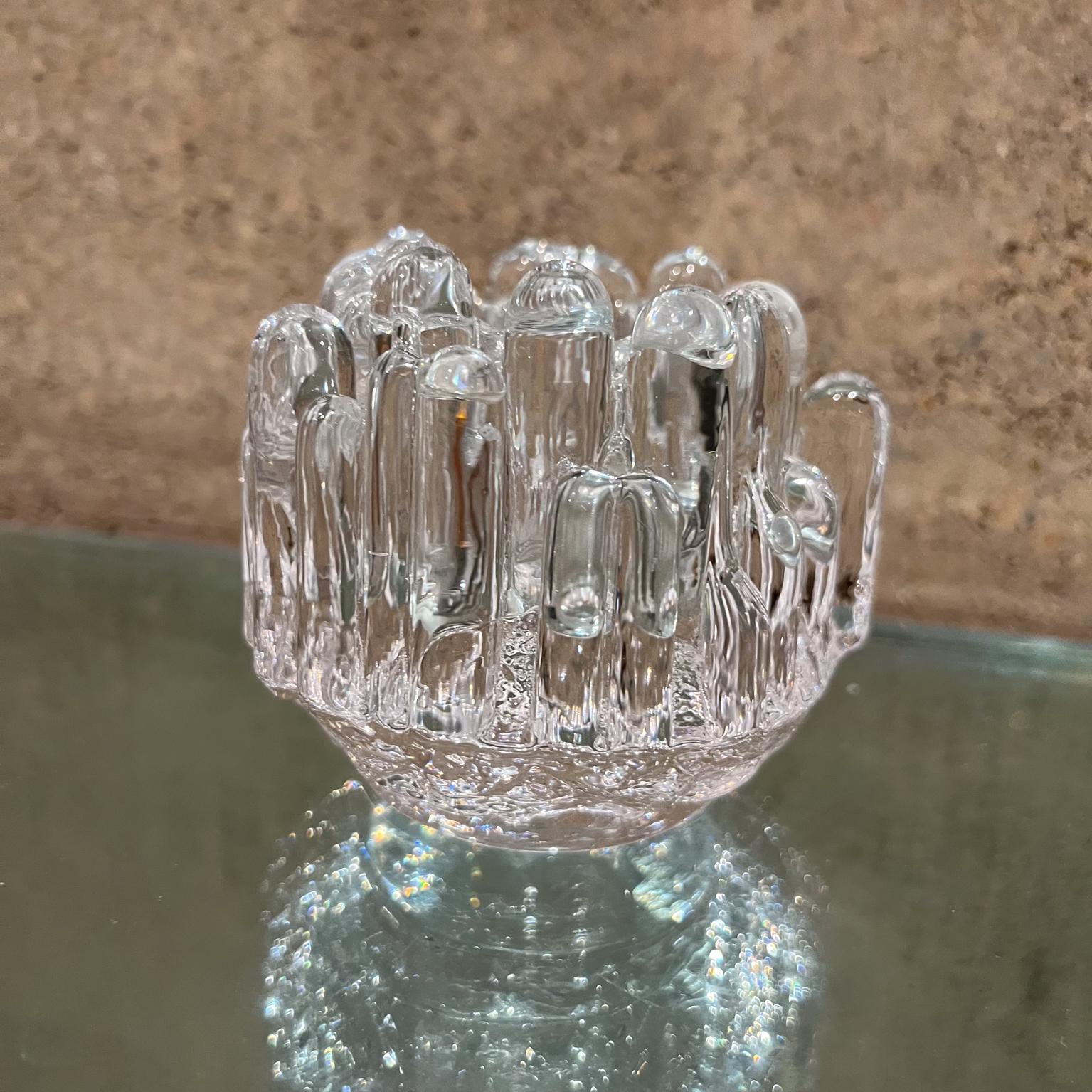 Late 20th Century 1970s Sweden Kosta Boda Ice Glass Candle Holder Goran Warff For Sale