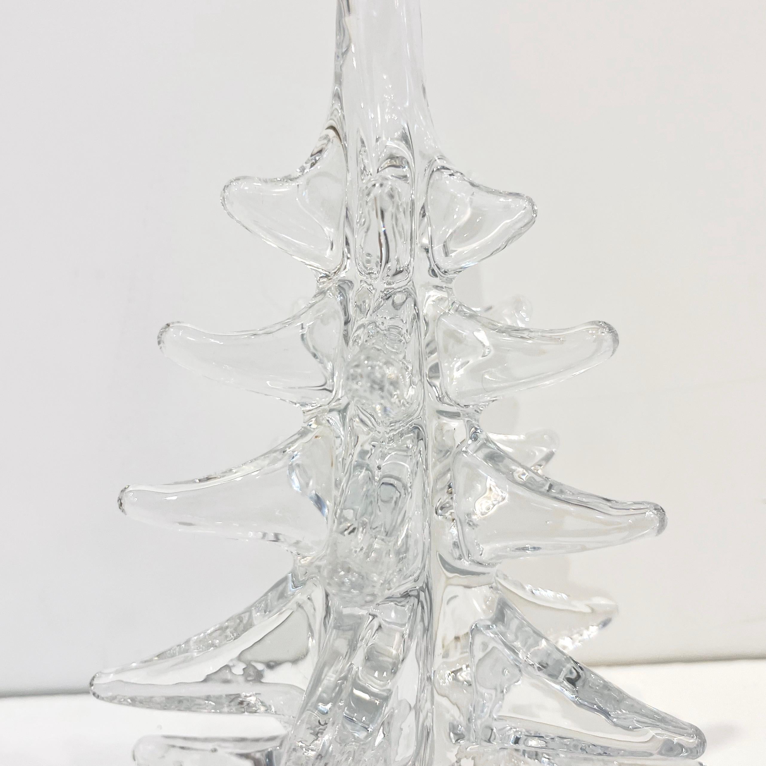 Swedish 1970s Sweden Vintage FM Ronneby Tall Crystal Glass Tree Modernist Sculpture