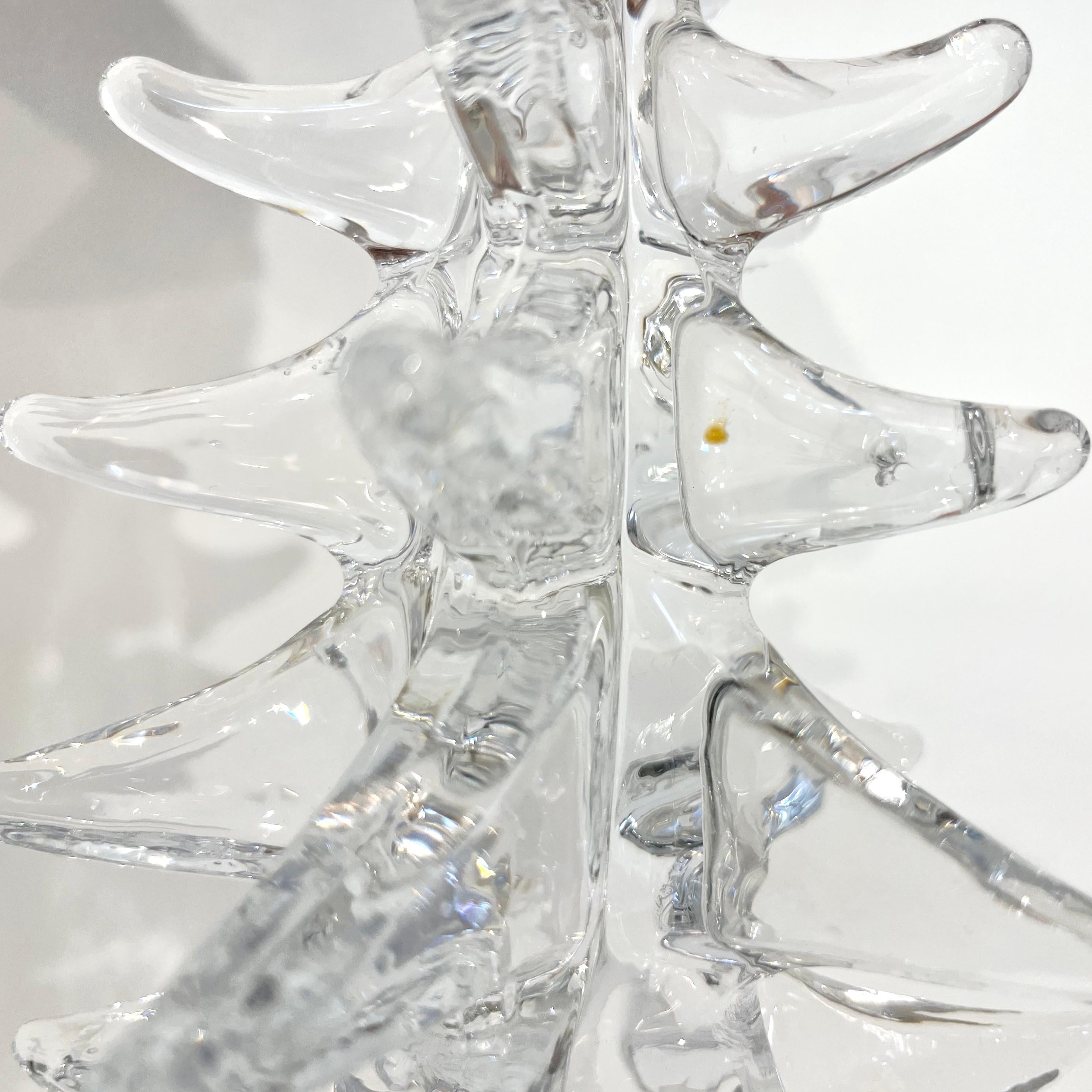 1970s Sweden Vintage FM Ronneby Tall Crystal Glass Tree Modernist Sculpture In Excellent Condition In New York, NY