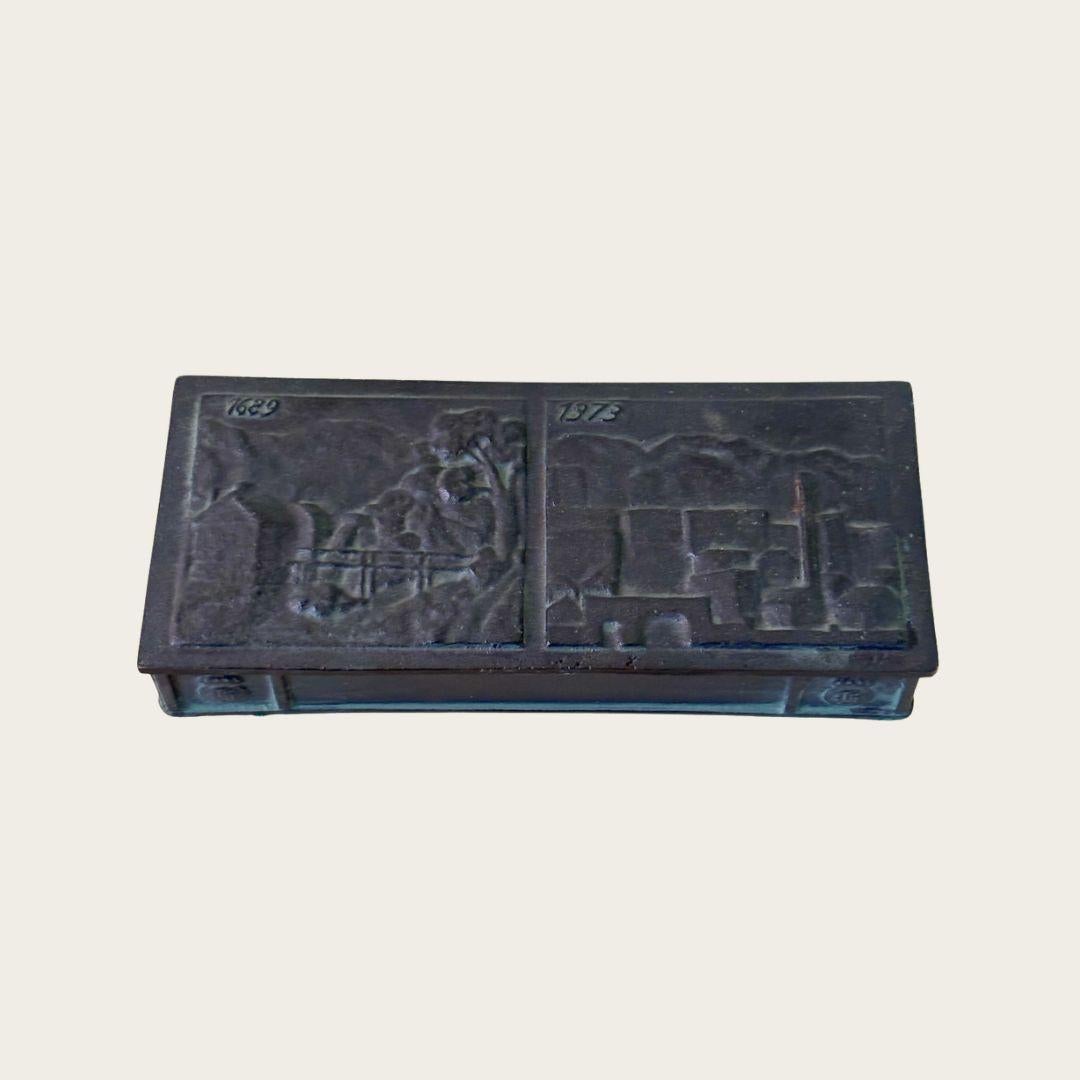 Late 20th Century 1970s Swedish Cast Iron Lidded Box For Sale
