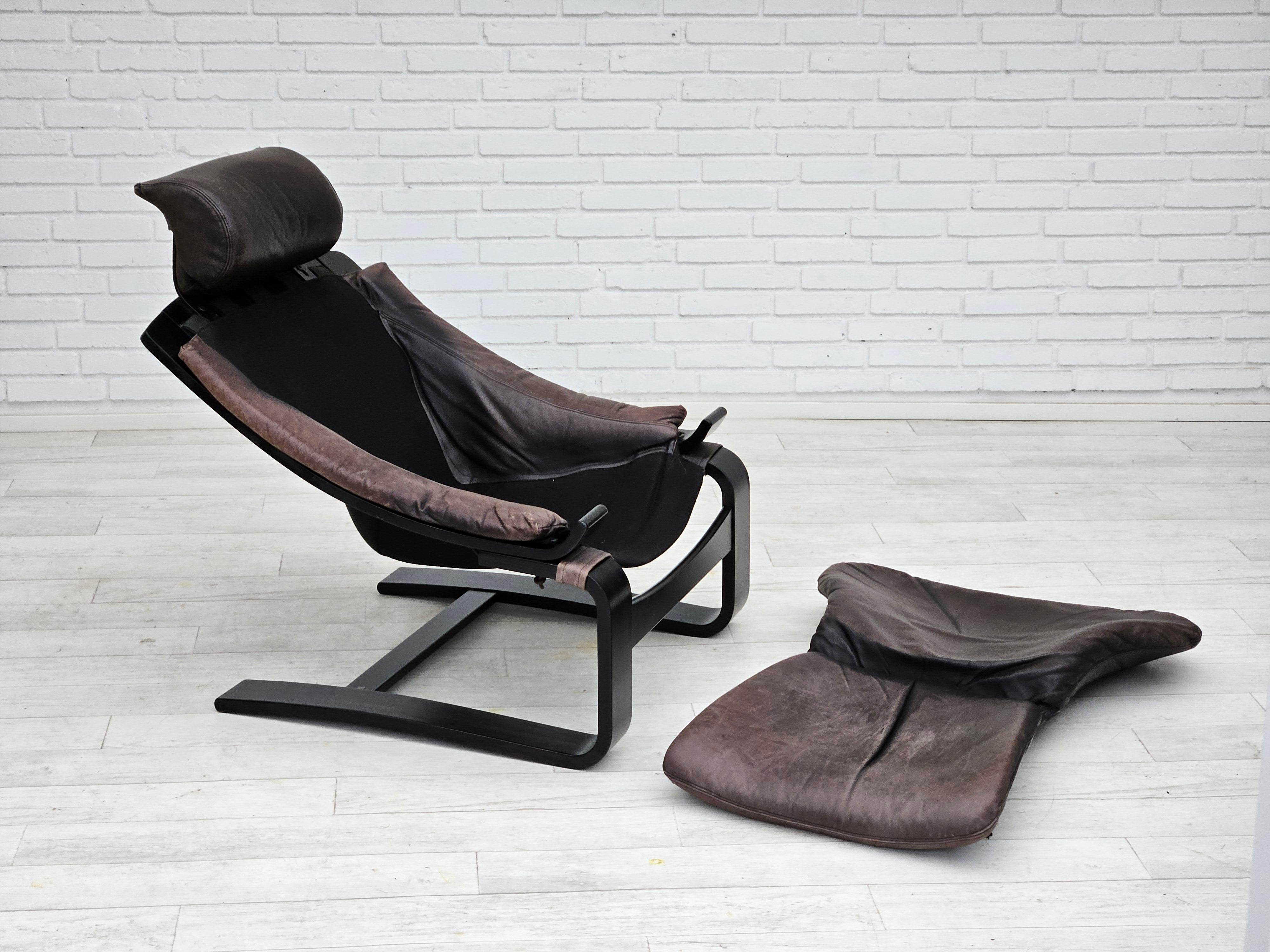 1970s, Swedish design by Ake Fribyter for Nelo, Kroken lounge chair, original. For Sale 3