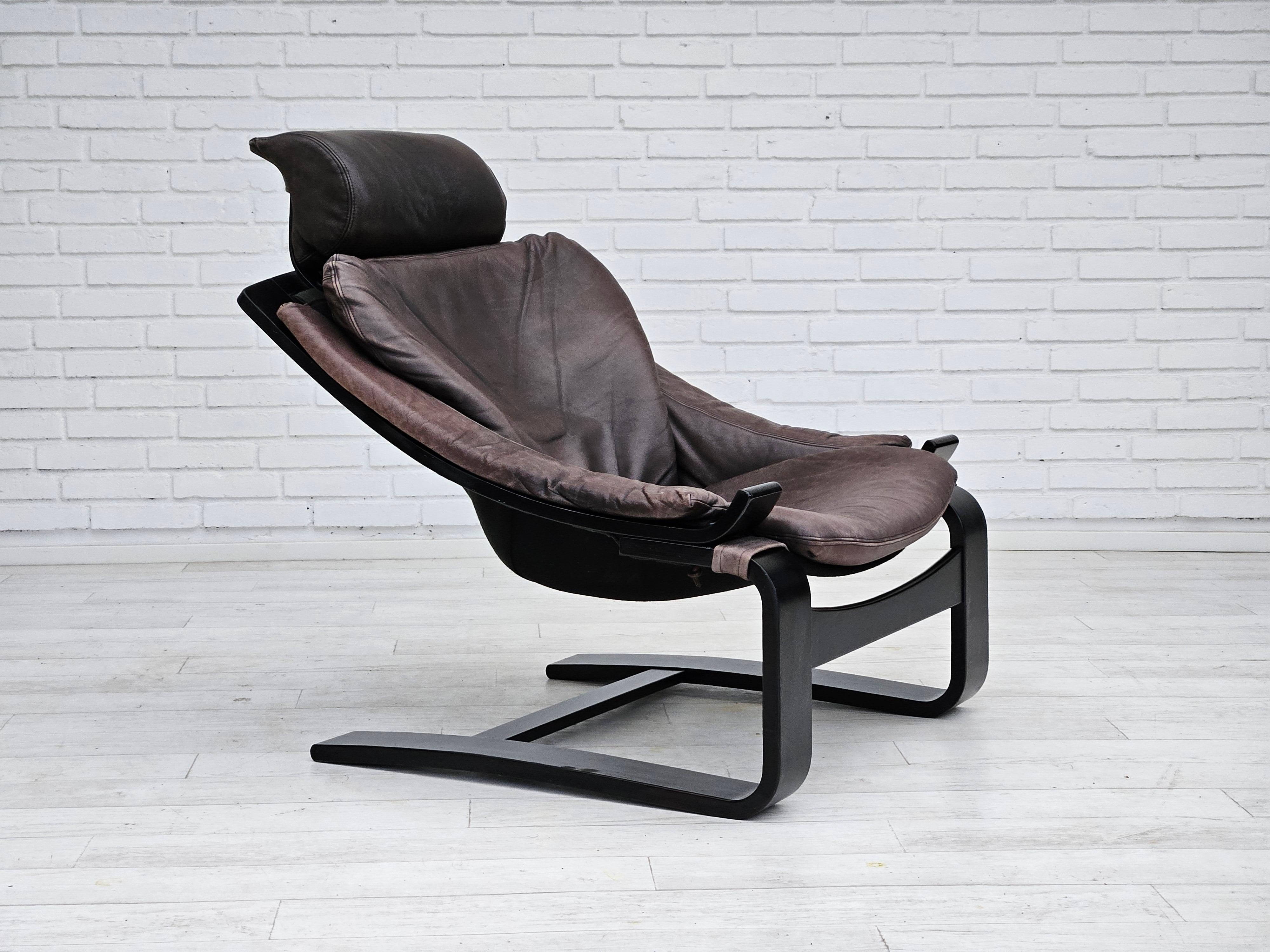 Anni '70, design svedese di Ake Fribyter, poltrona lounge 