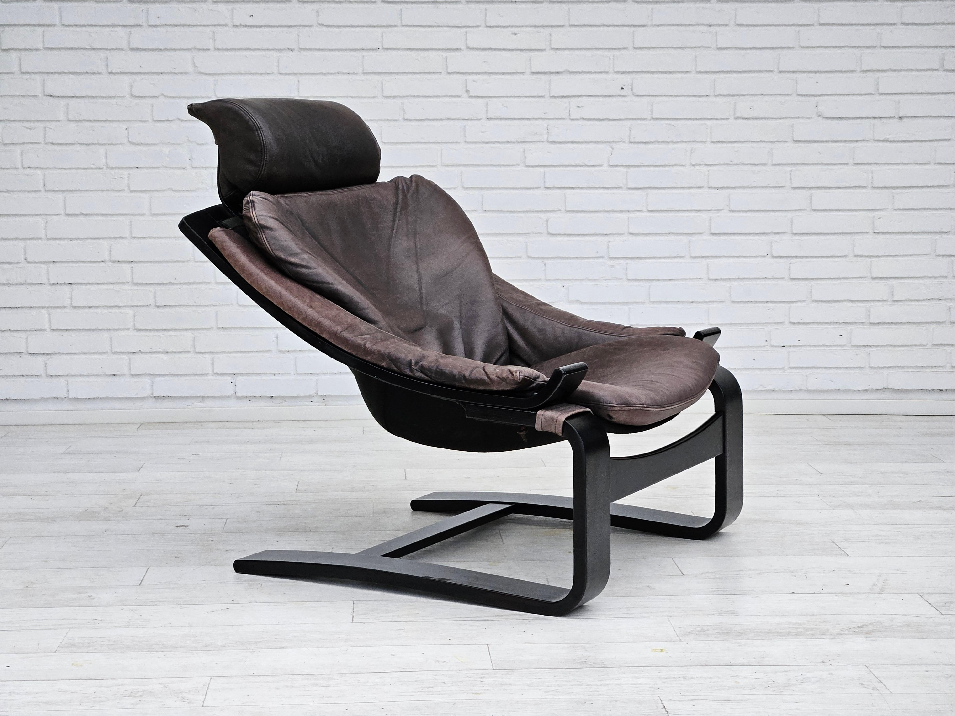 Années 1970, design suédois de Ake Fribyter, chaise longue 