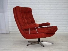 Années 1970, Design/One suédois par Ulferts Möbler, fauteuil pivotant, meuble en velours.