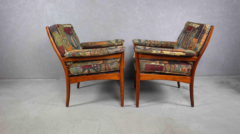 Fabric 1970s Swedish Easy Chairs by Gote Mobler For Sale