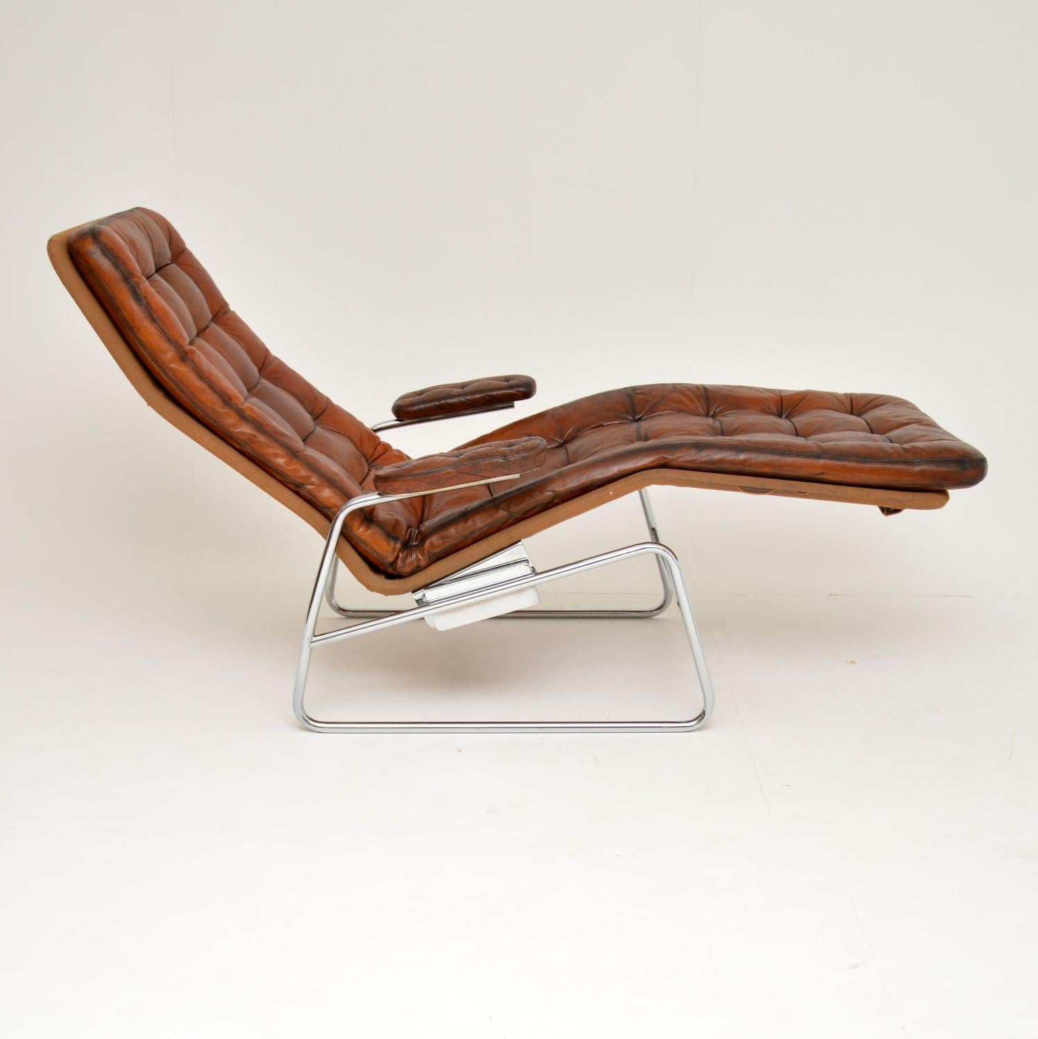 1970s Swedish Leather Chaise by Sam Larsson for DUX 4