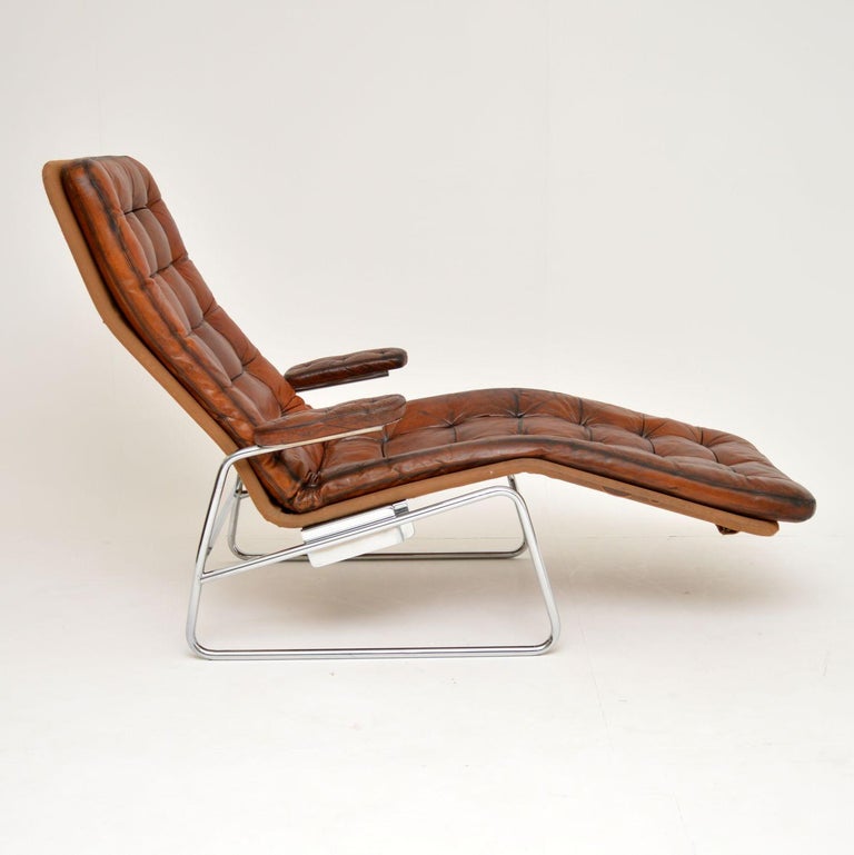 1970s Swedish Leather Chaise by Sam Larsson for DUX at 1stDibs
