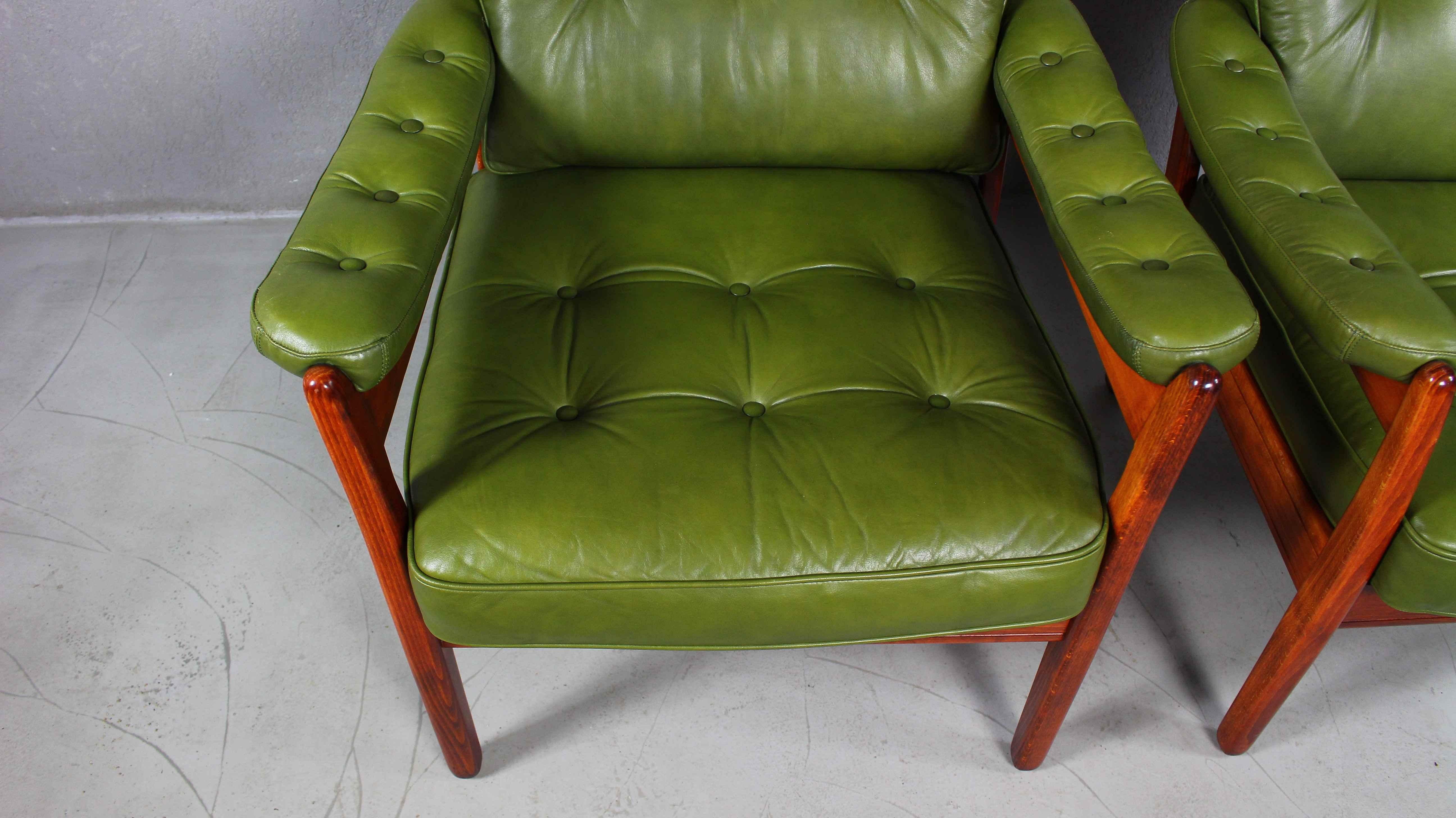 1970s Swedish Leather Lounge Chairs by Gote Mobler 1