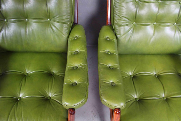 1970s Swedish Leather Lounge Chairs by Gote Mobler 3
