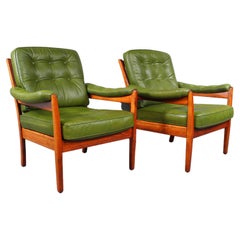 1970s Swedish Leather Lounge Chairs by Gote Mobler