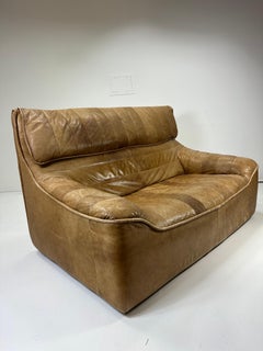 Sofá de cuero sueco de los años 70