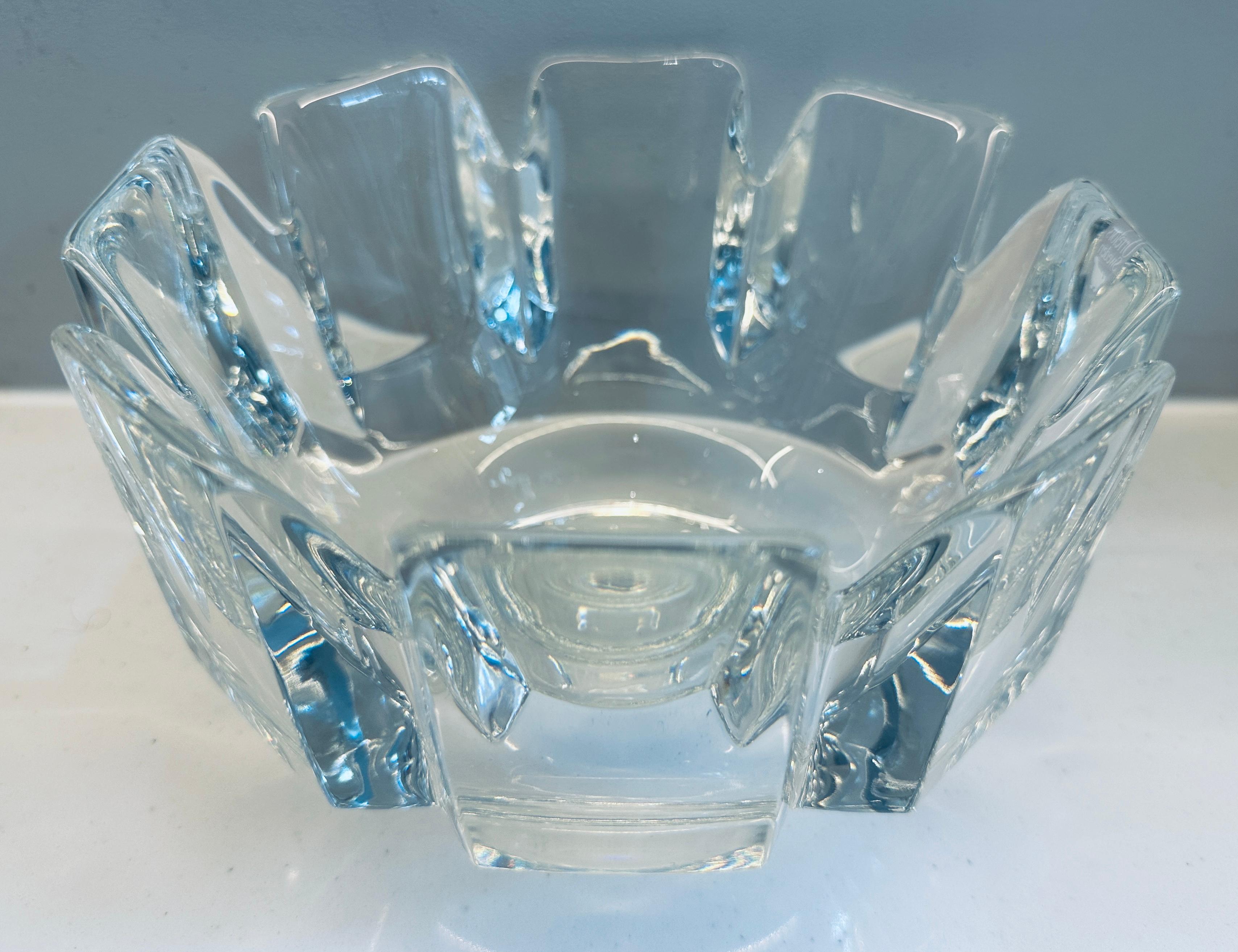 Mid-Century Modern 1970s Swedish Orrefors Crystal Glass 
