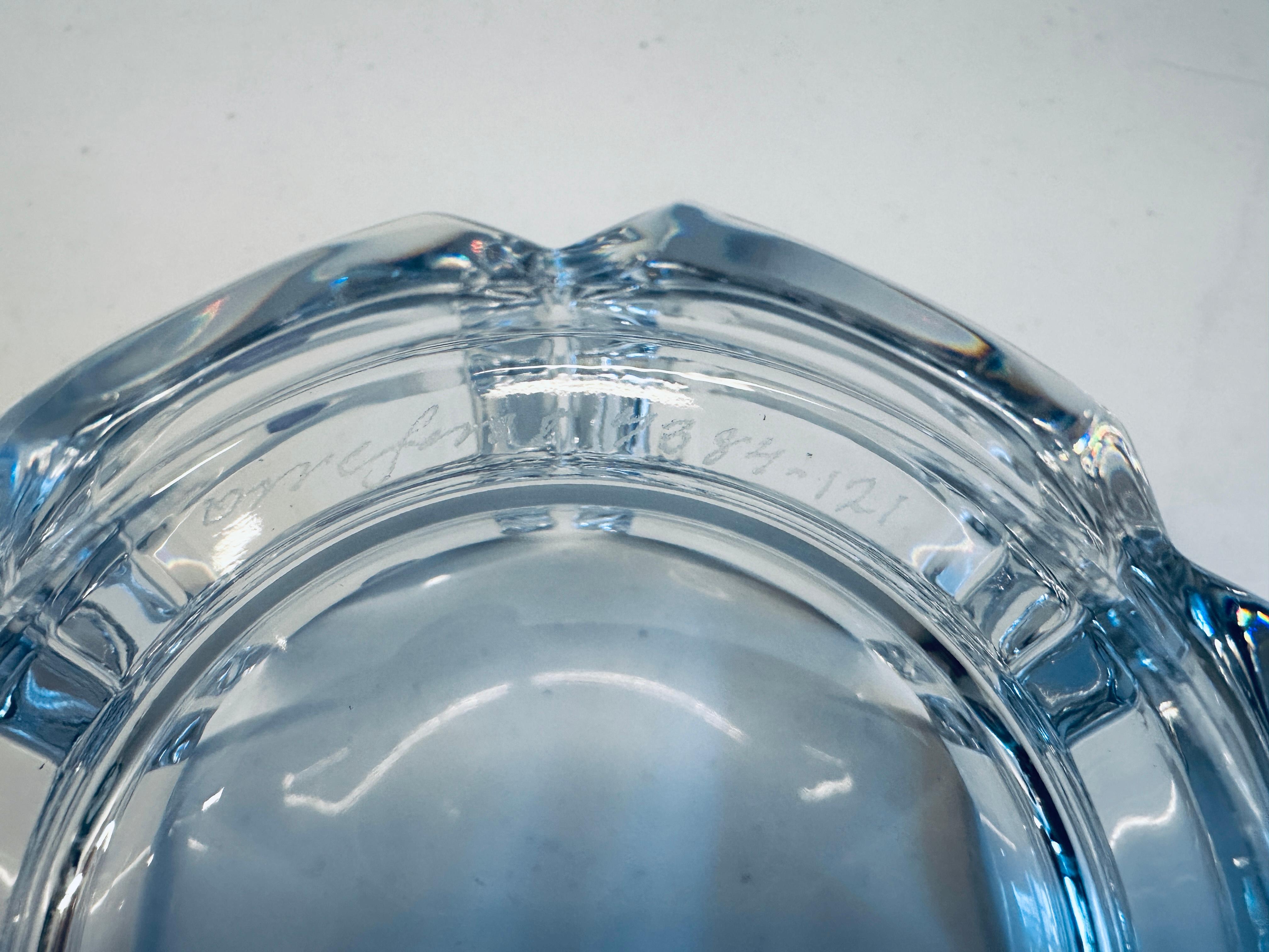 1970 Swedish Orrefors Crystal Glass Corona Bowl by Lars Hellsten No 4884-121 en vente 10