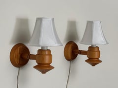 1970s Swedish Pine Wall Lights/ Sconces