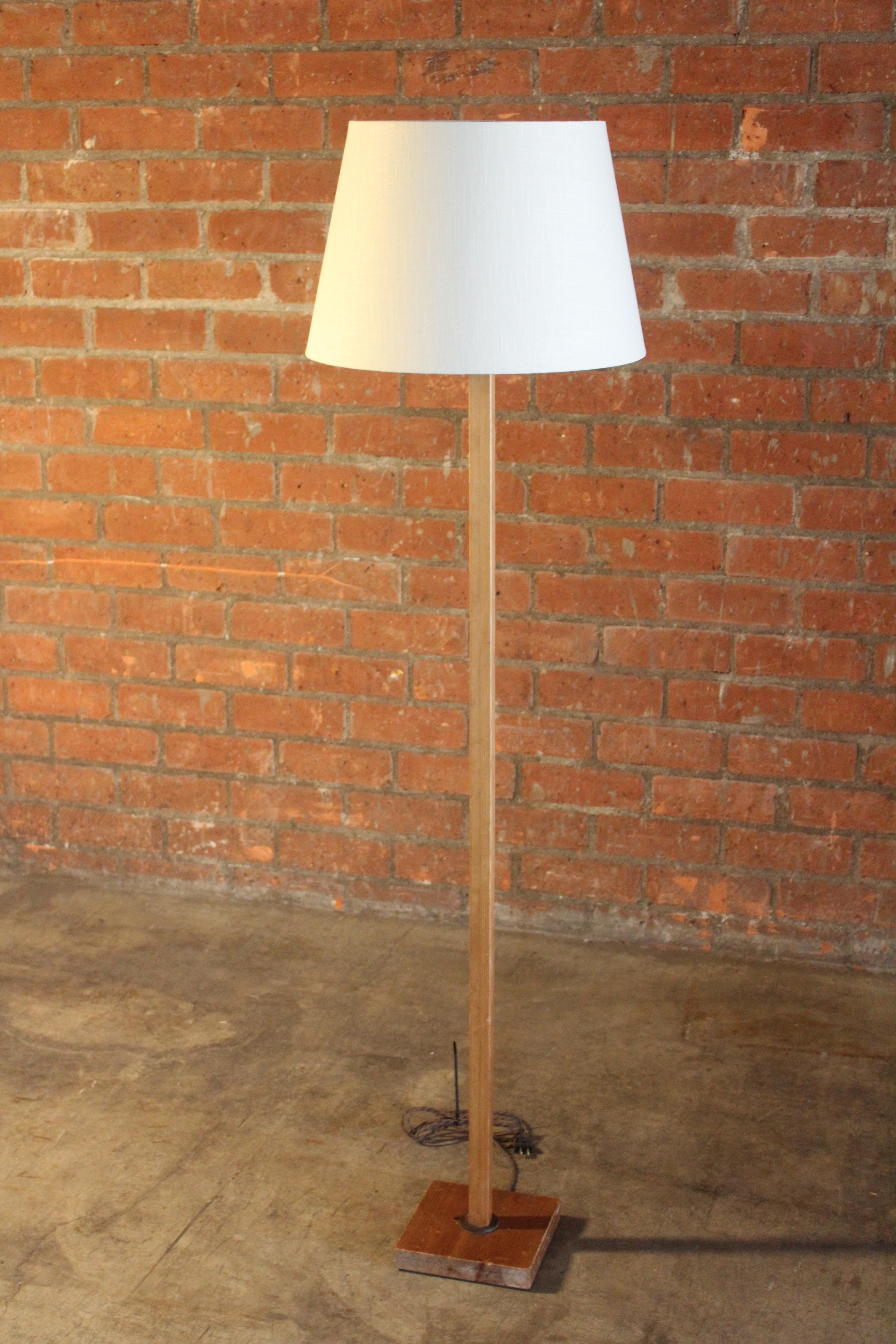 Mid-Century Modern 1970s Swedish Pine Wood Floor Lamp