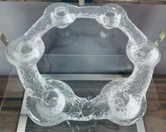 1970s Swedish Pukeberg Glass Candle Holder or Candelabra by Uno Westerberg