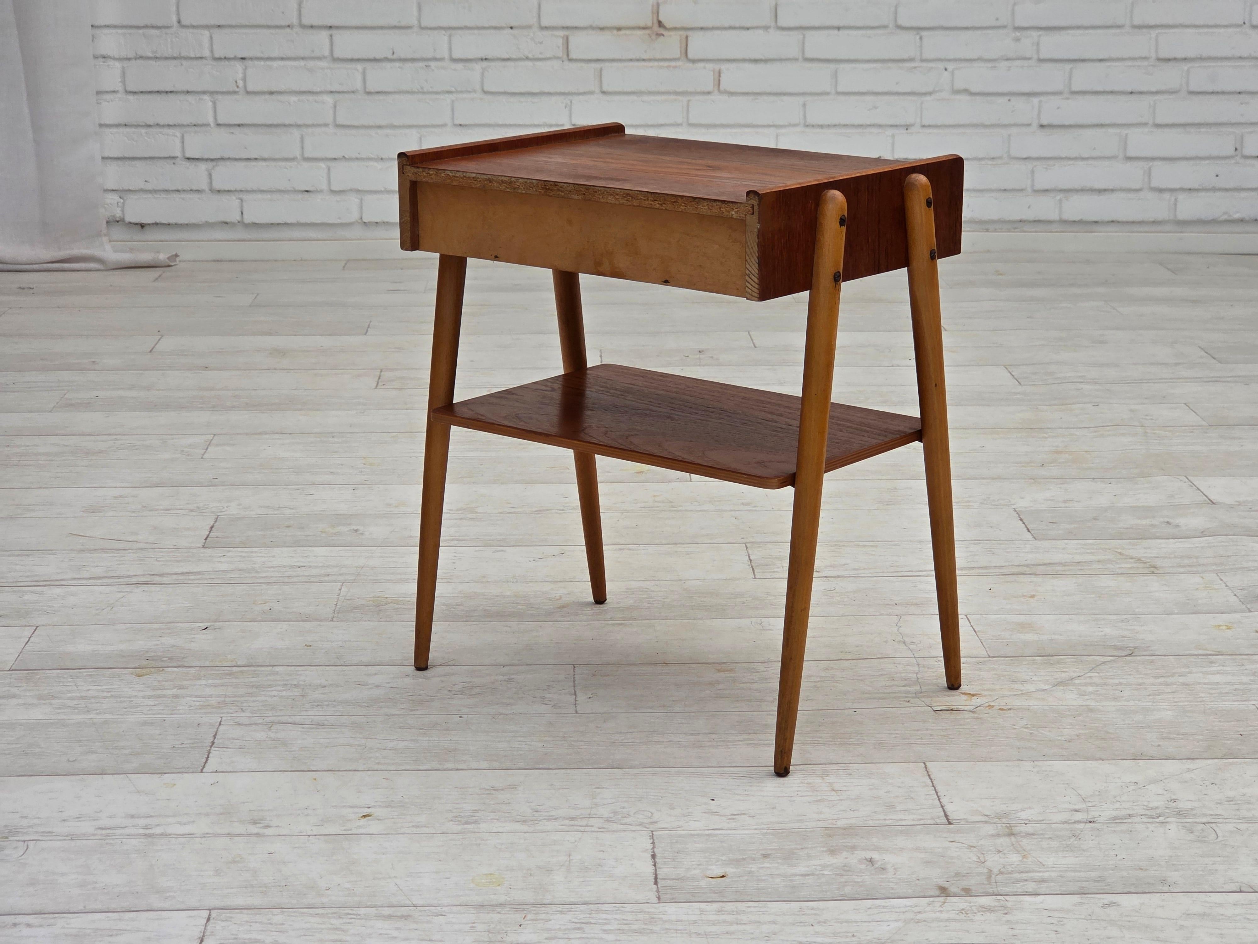 1970s, Swedish side table by AB Carlstrom with drawer, teak wood. in vendita 3