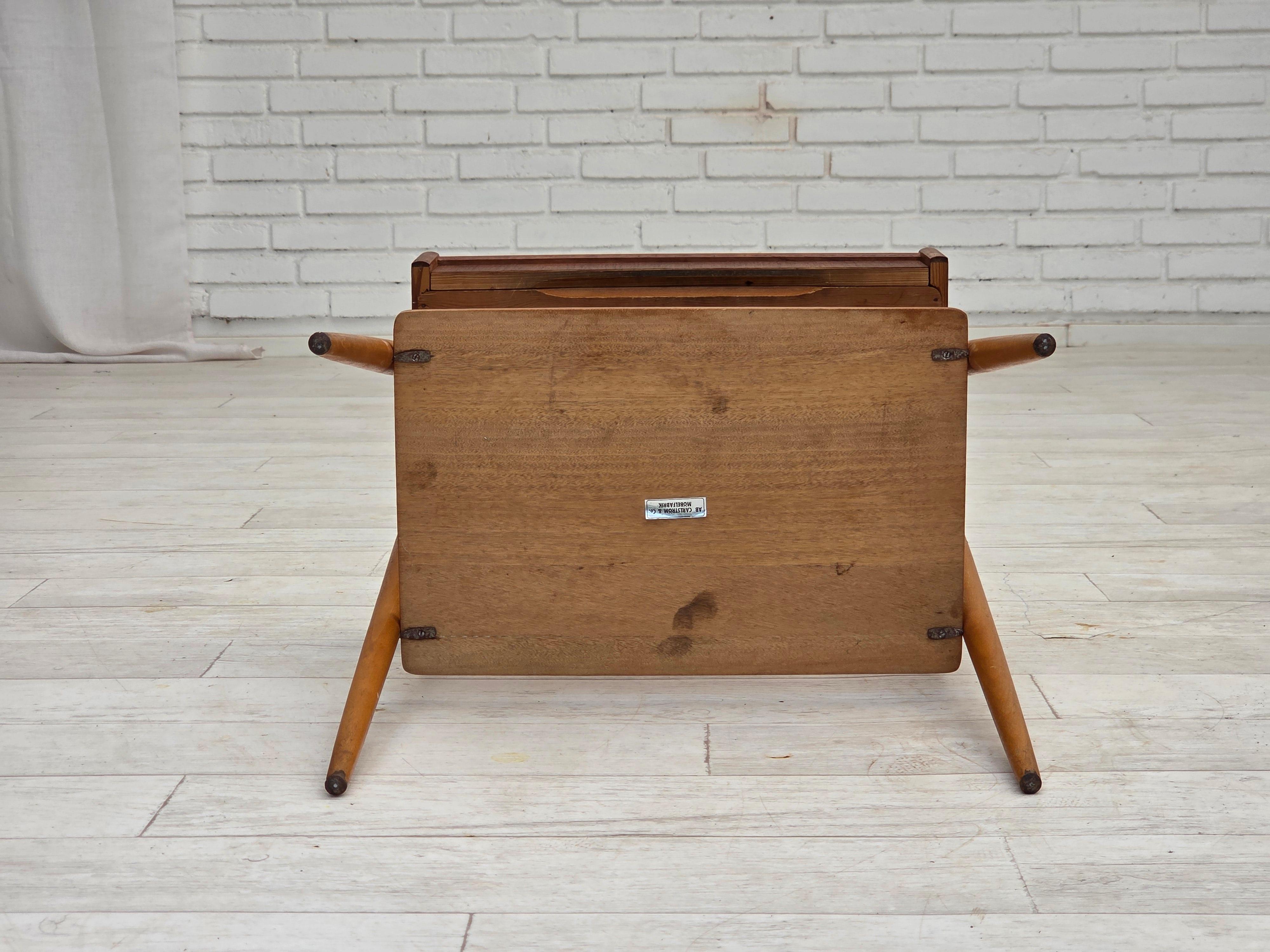 1970s, Swedish side table by AB Carlstrom with drawer, teak wood. in vendita 4