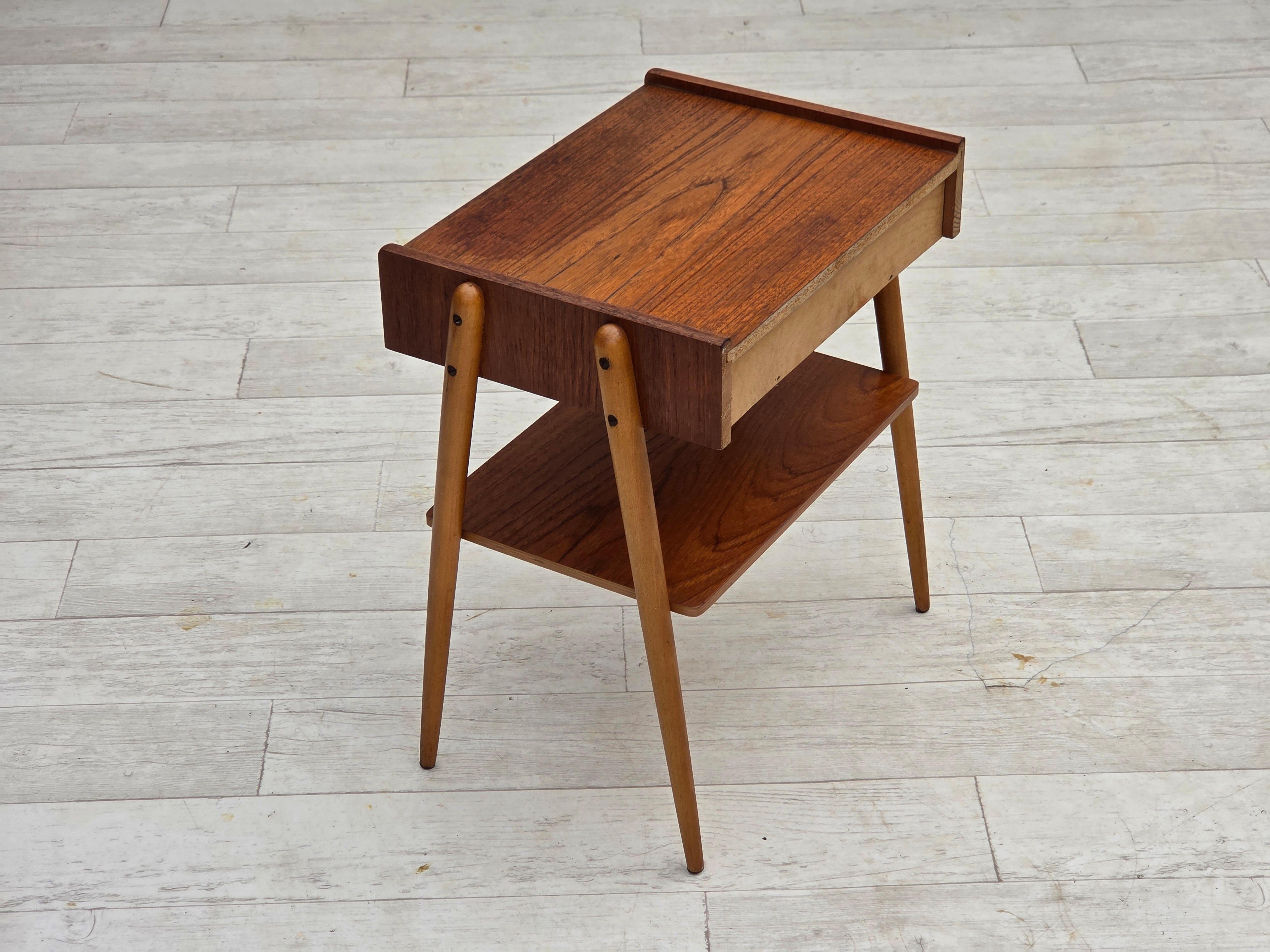 1970s, Swedish side table by AB Carlstrom with drawer, teak wood. in vendita 10