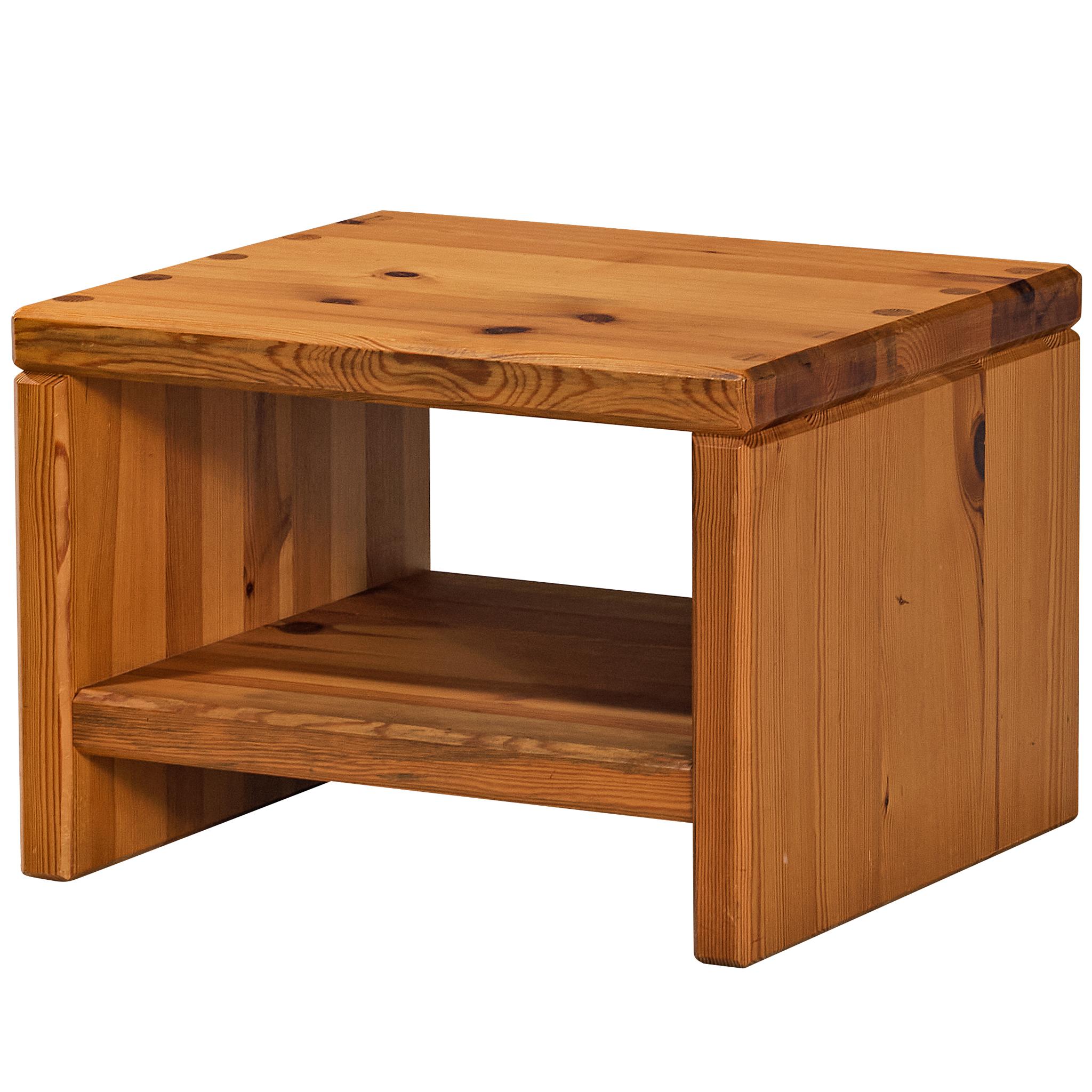 1970s Swedish Side Table in Solid Pine For Sale