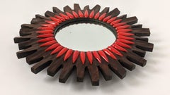 Specchio da parete svedese a raggiera degli anni '70