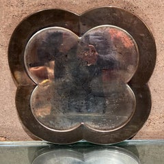 1970s Swirled Clover Silver Plate Bar Service Tray