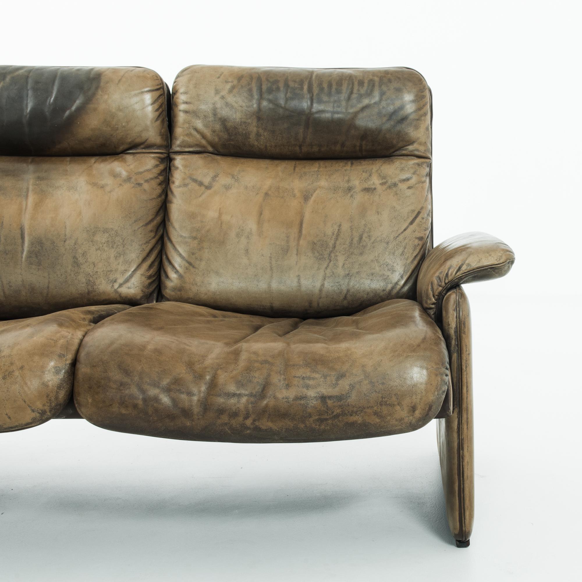 Late 20th Century 1970s Swiss Leather Sofa by De Sede